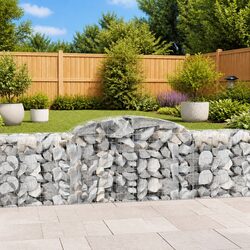 Gabion Baskets Arched Garden Barrier 8 pcs 300x50x80/100cm Decorative Retaining