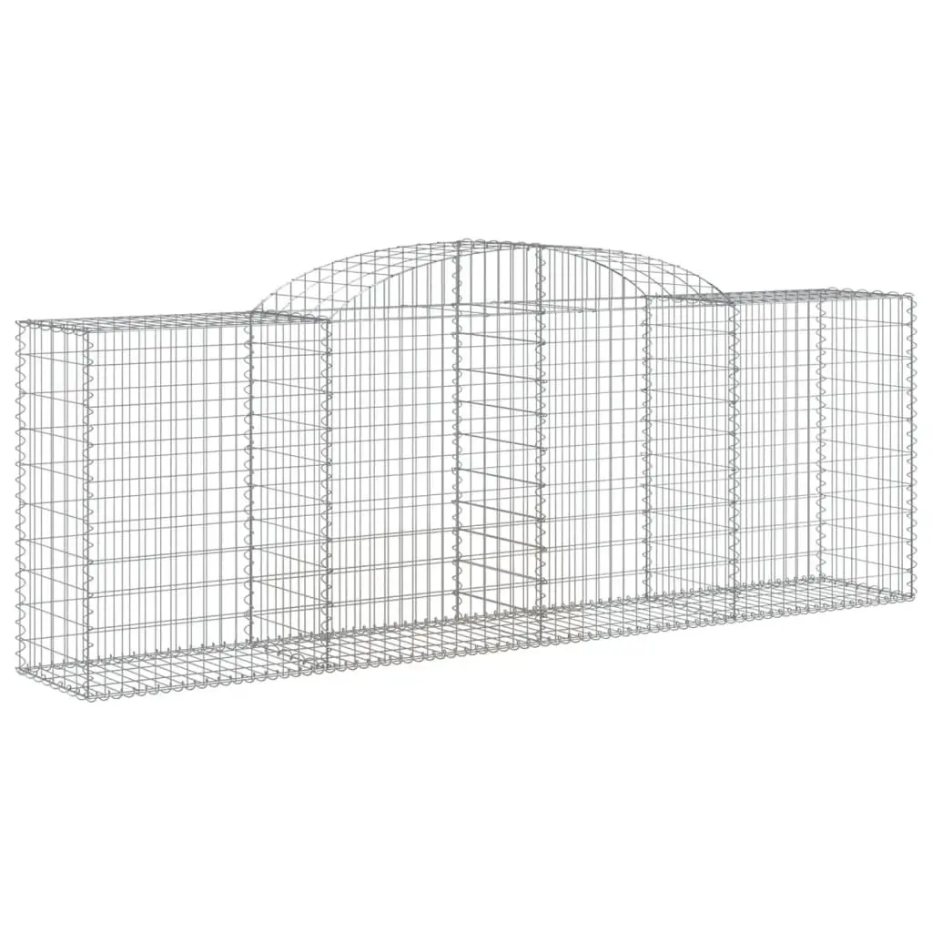 Arched Gabion Baskets Silver 300x50x100120 cm Garden Retaining Wall Barrier 2 Piece