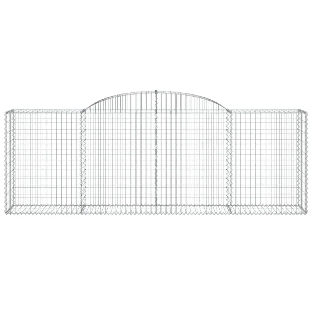 Arched Gabion Baskets Silver 300x50x100120 cm Garden Retaining Wall Barrier 2 Piece