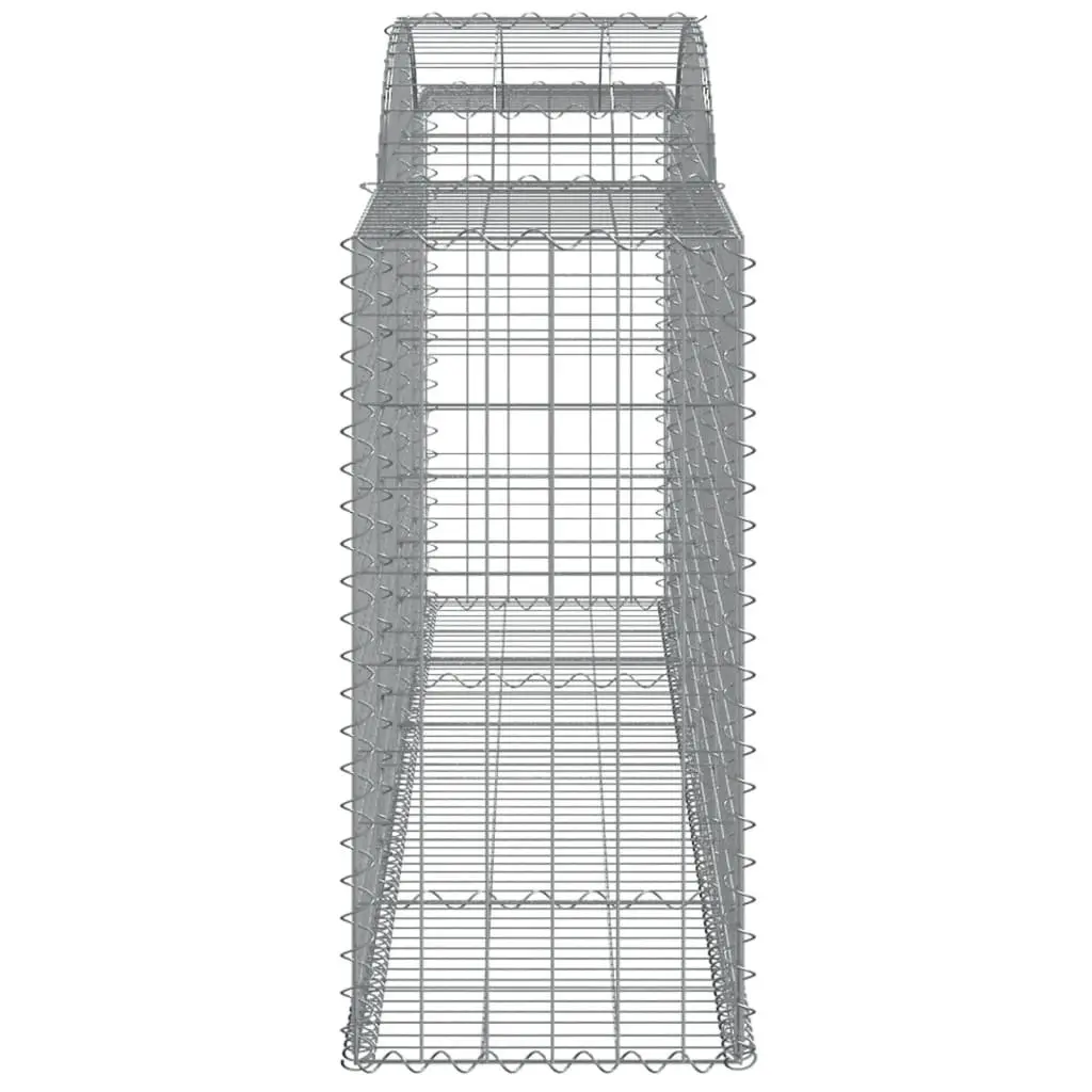Arched Gabion Baskets Silver 300x50x100120 cm Garden Retaining Wall Barrier 2 Piece