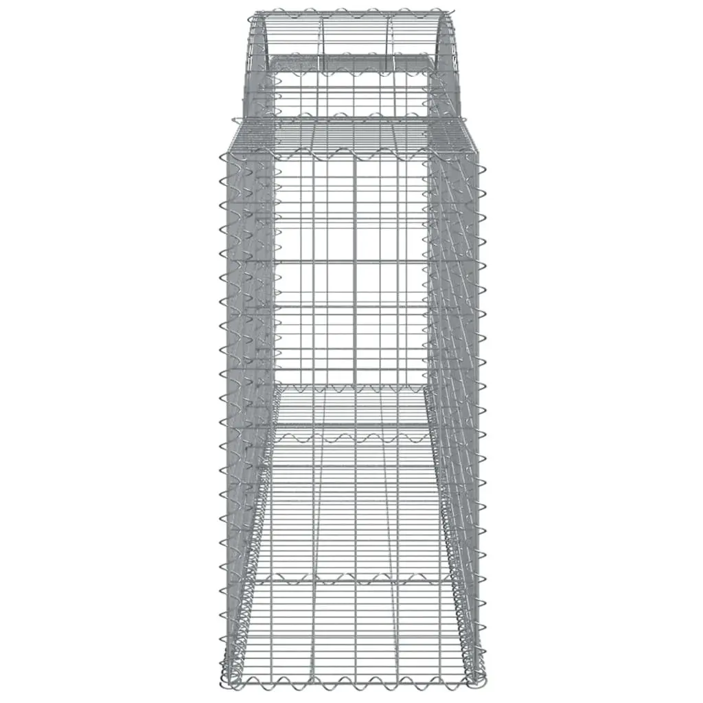 Arched Gabion Baskets Silver 300 x 50 x 100/120 cm Decorative Garden Barrier 4 Piece