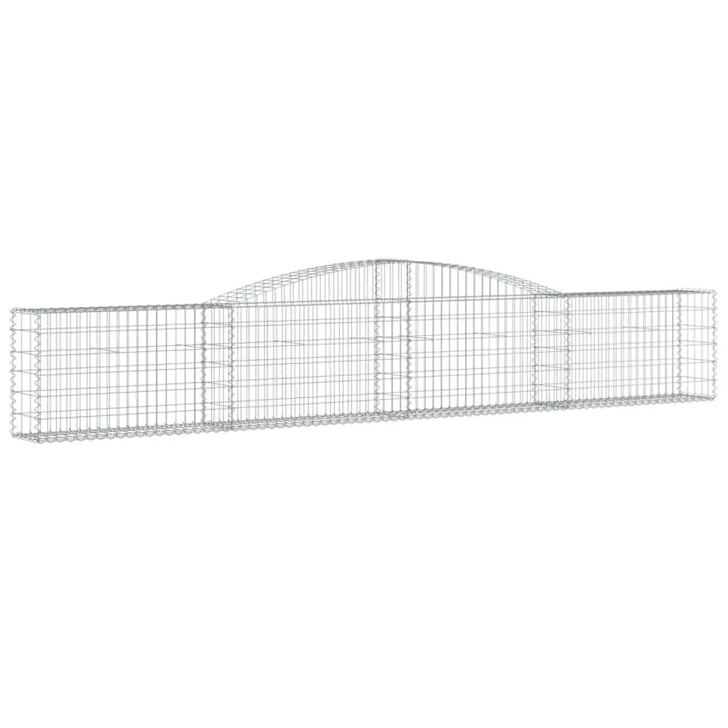 Arched Gabion Baskets 2 pcs 400x30x60/80 cm Garden Retaining Wall Barrier Silver