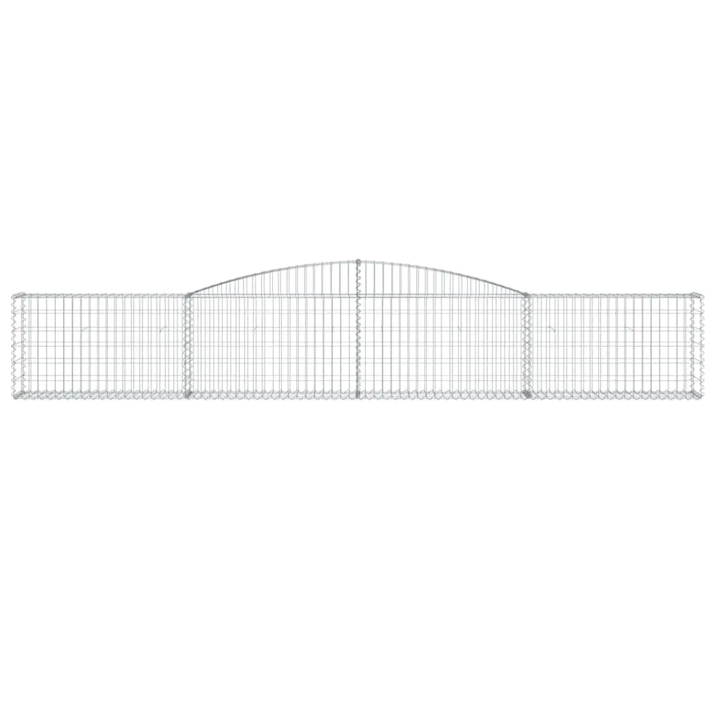 Arched Gabion Baskets 2 pcs 400x30x60/80 cm Garden Retaining Wall Barrier Silver