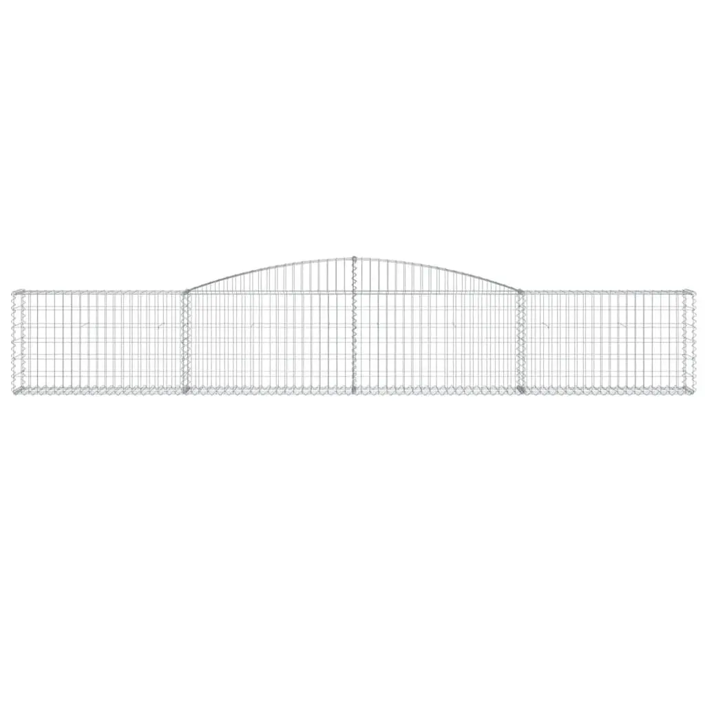 Arched Gabion Baskets Silver 400x30x60/80 cm Decorative Garden Barrier