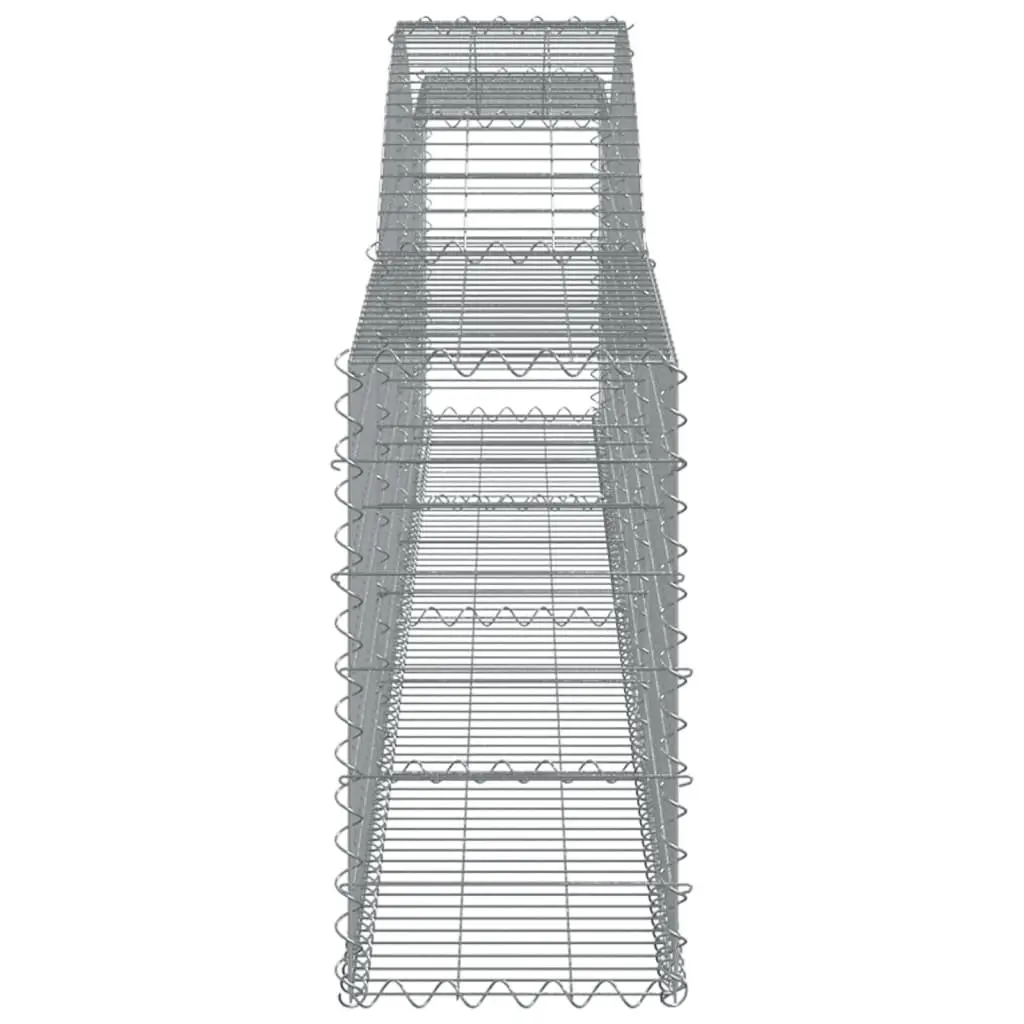 Arched Gabion Baskets Silver 400x30x60/80 cm Decorative Garden Barrier