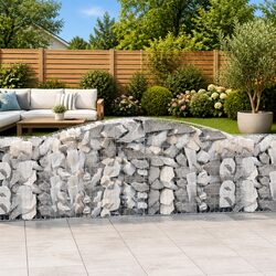 Arched Gabion Baskets 5 pcs Garden Barrier Retaining Wall Decorative Outdoor