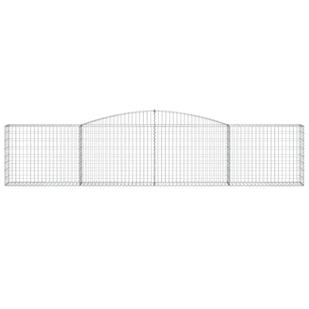 Arched Gabion Baskets Silver 400x30x80/100 cm Decorative Garden Retaining Wall