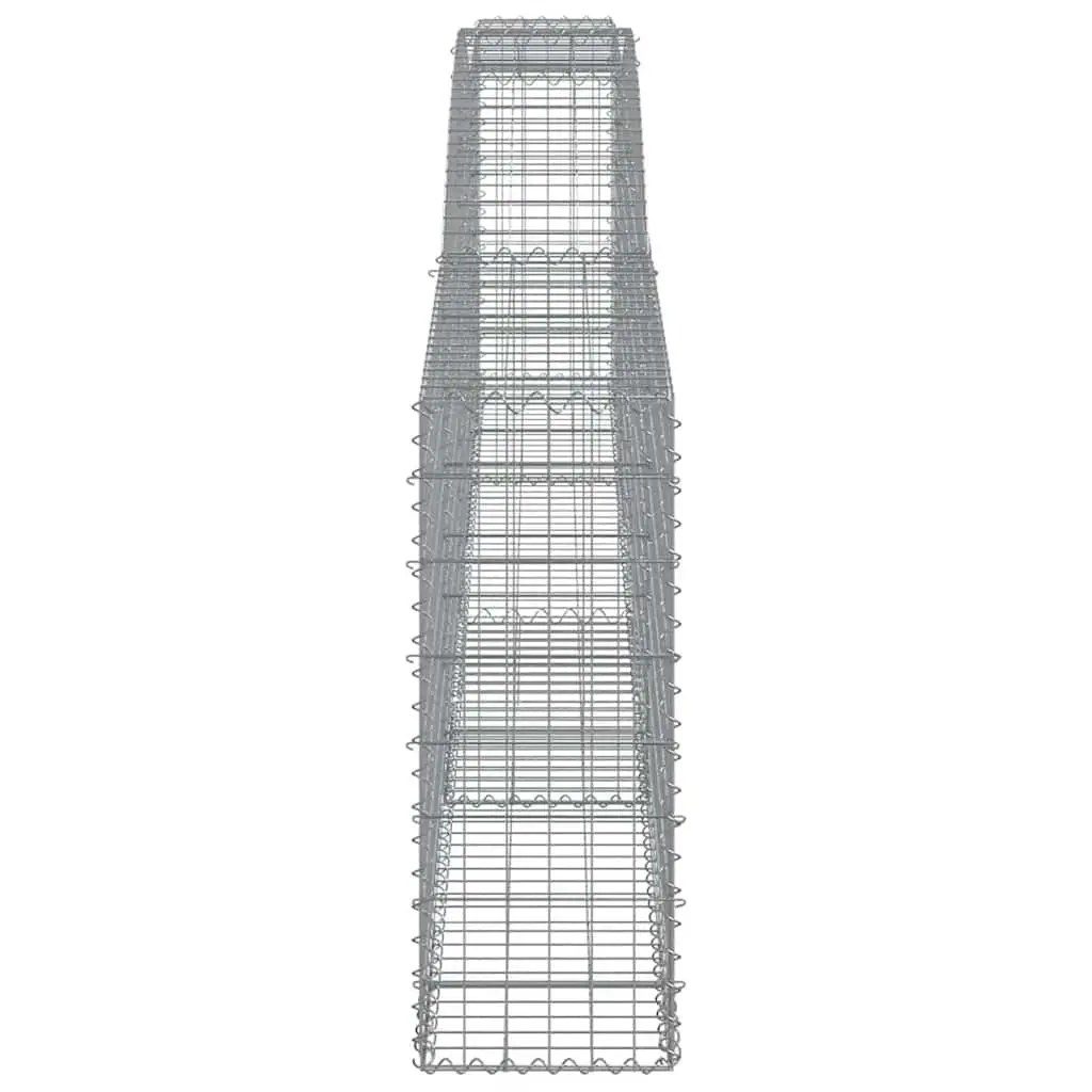 Arched Gabion Baskets Silver 400x30x80/100 cm Decorative Garden Retaining Wall