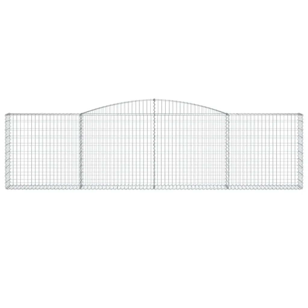Arched Gabion Baskets Silver 2pc Decorative Garden Barrier Sturdy Construction