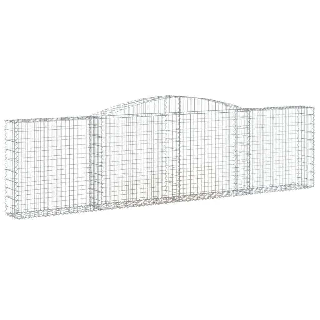 Arched Gabion Baskets Silver 400x30x100120 cm Decorative Garden Retaining Wall 3 Piece