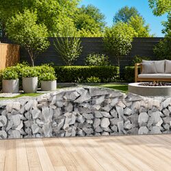 Arched Gabion Baskets 2 pcs Garden Barrier Retaining Wall Decorative Outdoor