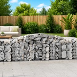 Arched Gabion Baskets 5 pcs 400x50x80/100 cm Garden Retaining Wall Barrier