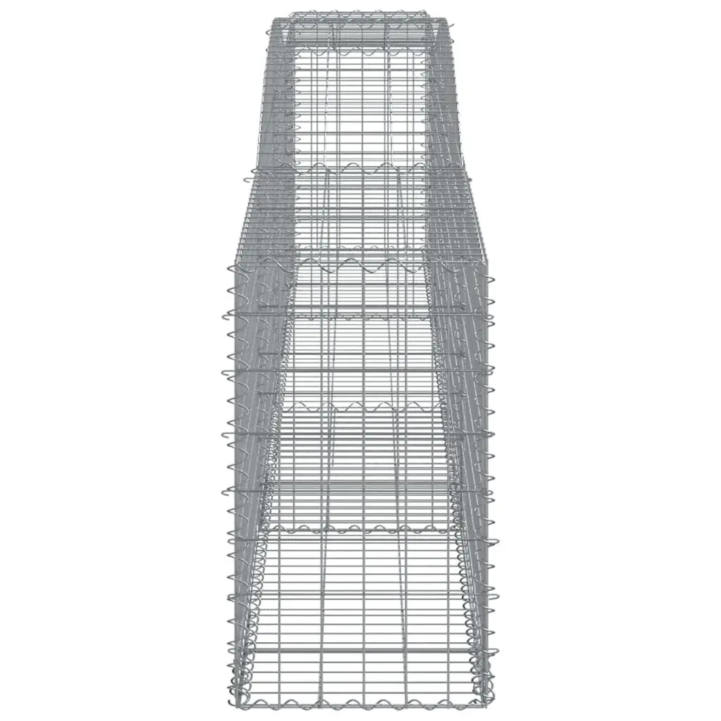 Arched Gabion Baskets Silver 400x50x80/100 cm Decorative Garden Barrier 5 Piece