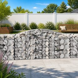 Arched Gabion Baskets 4 pcs Garden Barrier Decorative Retaining Wall Outdoor