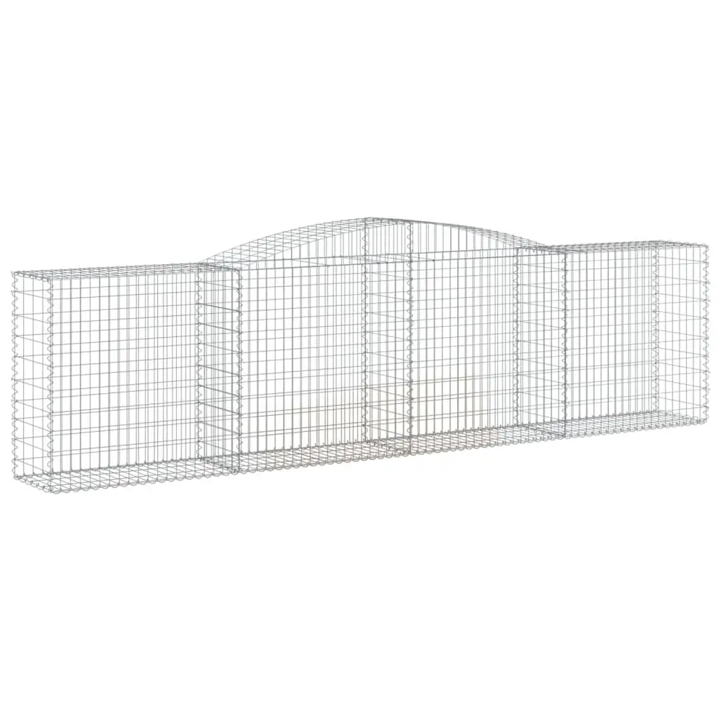 Arched Gabion Baskets Silver 6 Piece Decorative Garden Barrier Retaining Wall