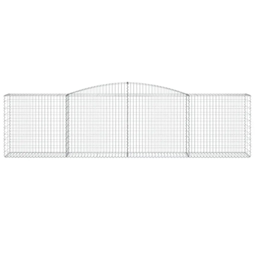 Arched Gabion Baskets Silver 6 Piece Decorative Garden Barrier Retaining Wall