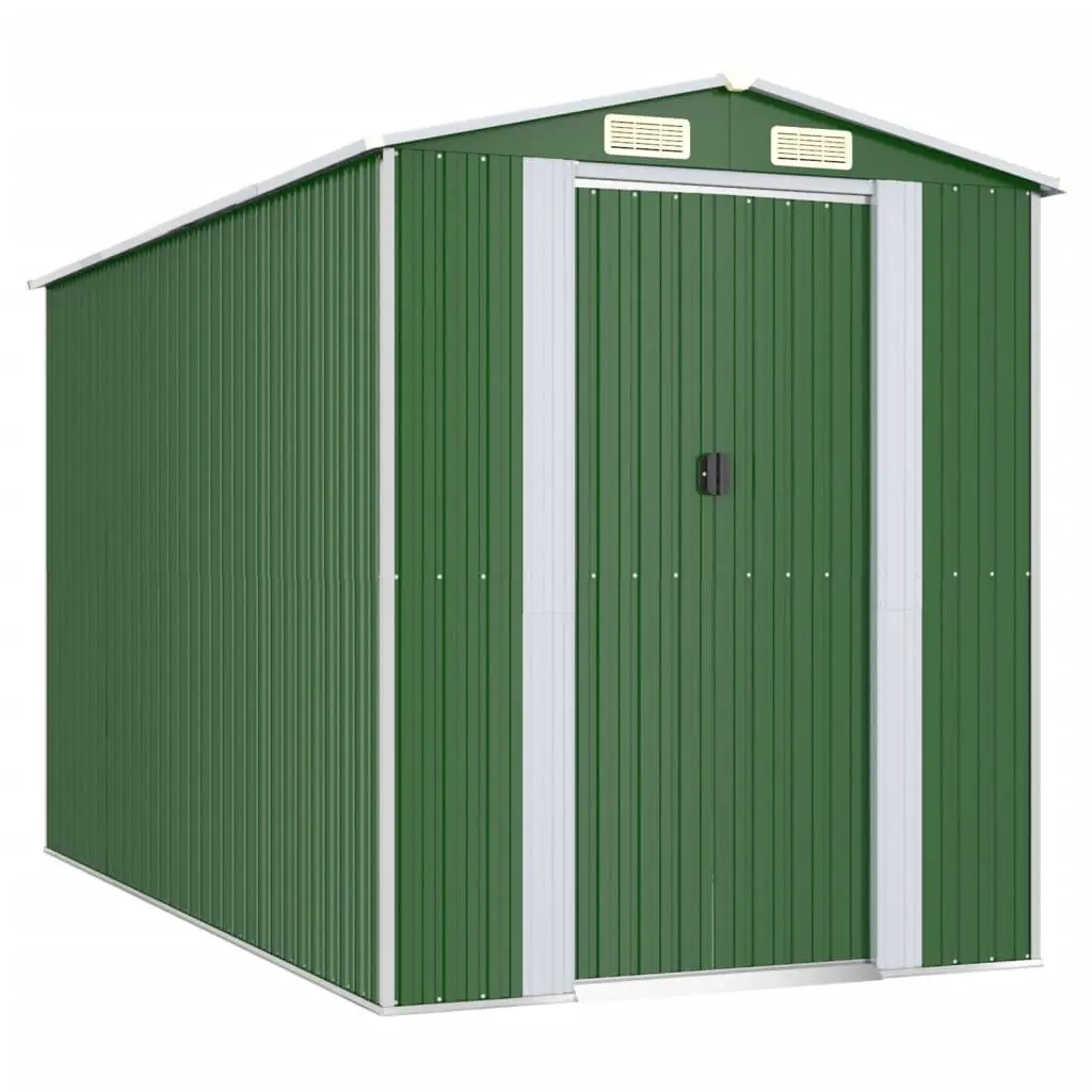 Garden Shed Green Galvanised Steel Outdoor Storage Tool Equipment Shelter