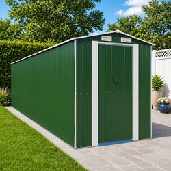Garden Shed Green Outdoor Storage Tool House Galvanised Steel Double Door Vents
