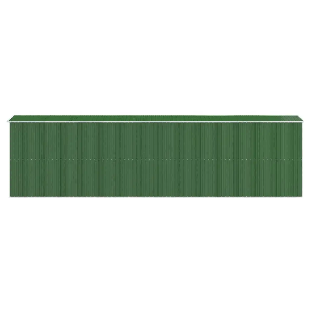 Garden Shed Green Galvanised Steel Double Door Vents Outdoor Storage Tool House