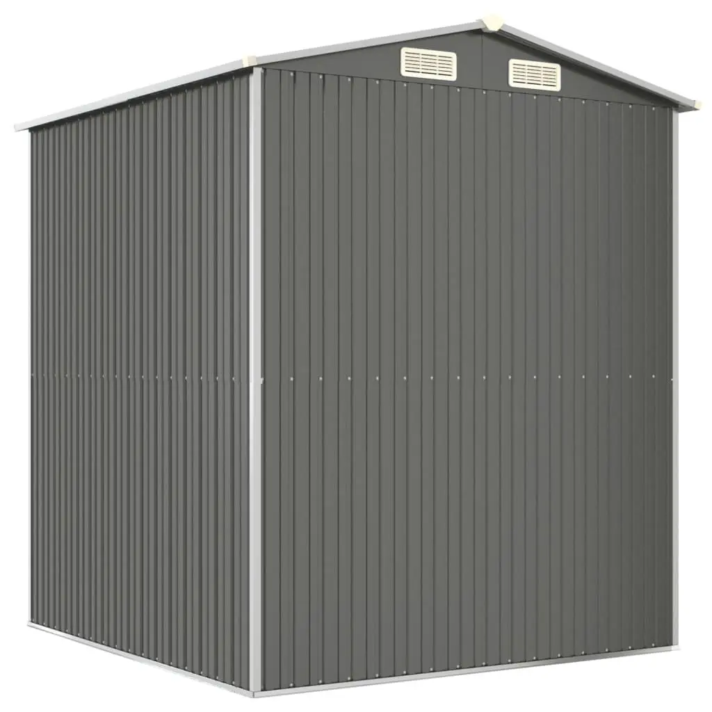 Garden Shed Grey Galvanised Steel 192x191x223 cm Outdoor Storage Tool House