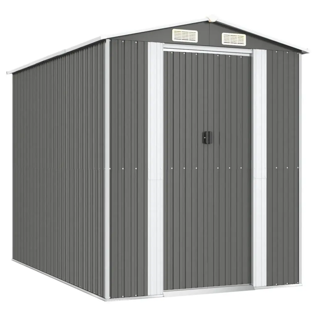 Garden Shed Light Grey Galvanised Steel Outdoor Storage Tool Equipment House