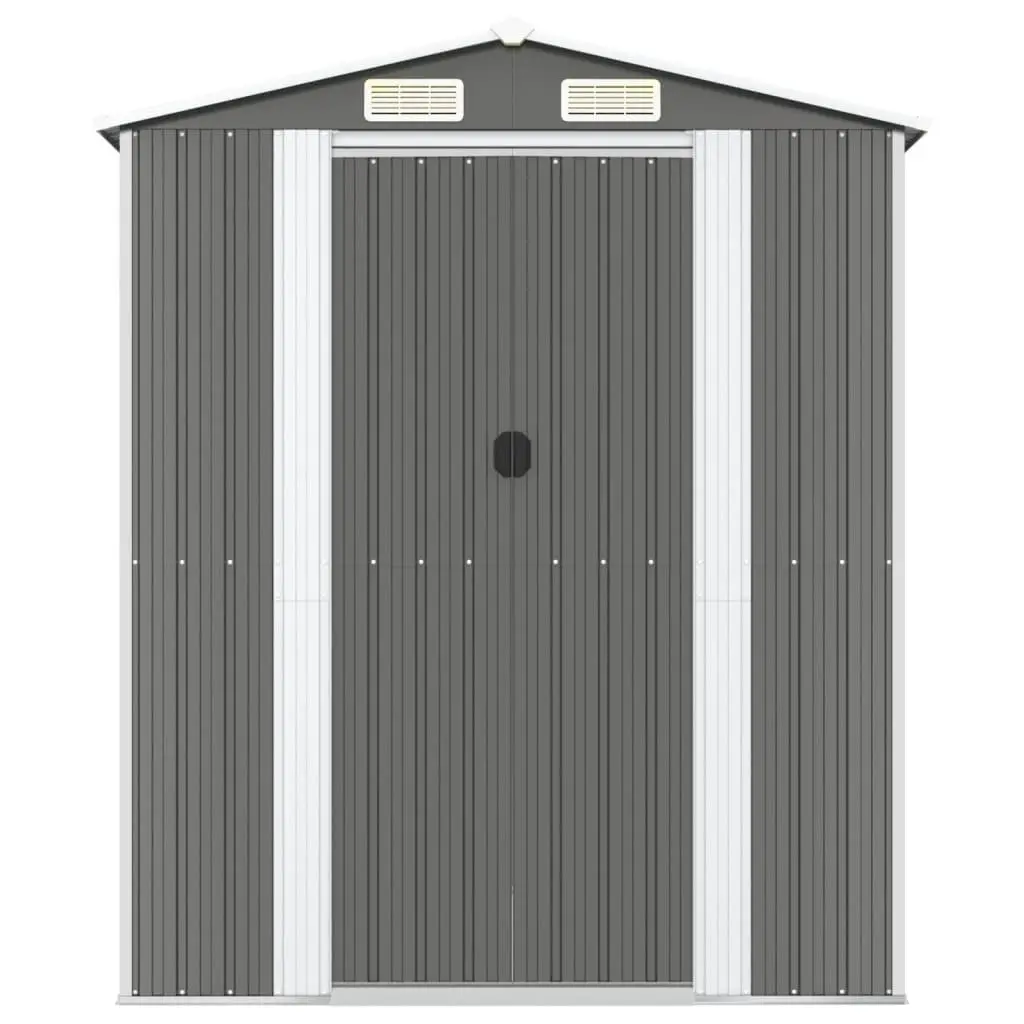 Garden Shed Light Grey Galvanised Steel Outdoor Storage Tool Equipment House