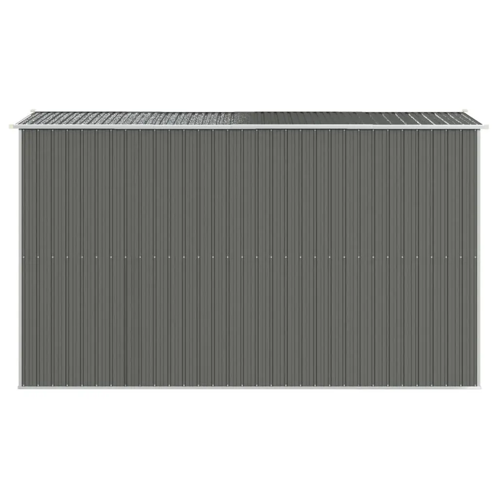 Garden Shed Grey Galvanised Steel Outdoor Storage 192x357x223cm Durable Construction