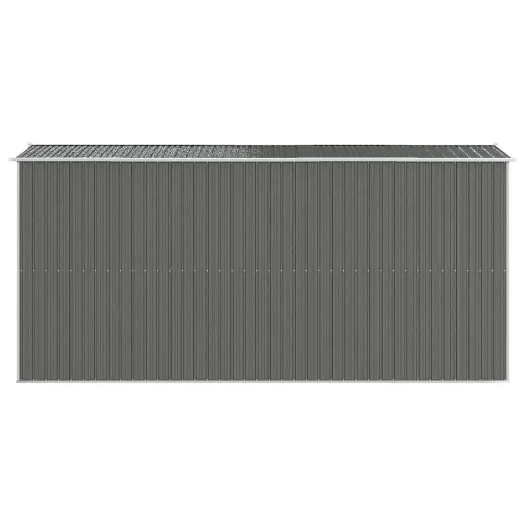 Garden Shed Grey Galvanised Steel 192x440x223cm Durable Outdoor Storage Tool House