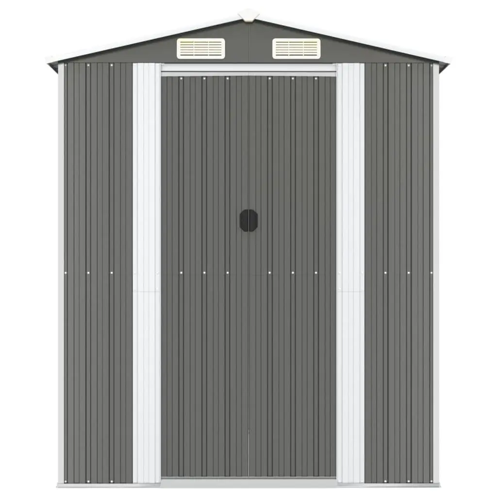 Garden Shed Light Grey Galvanised Steel 192x772x223cm Outdoor Storage Tool House