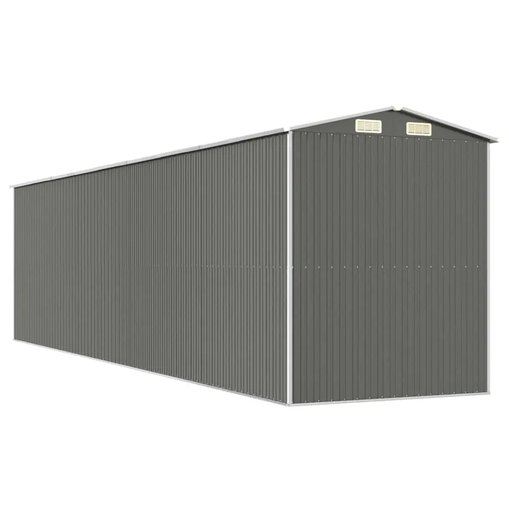 Garden Shed Light Grey Galvanised Steel 192x772x223cm Outdoor Storage Tool House