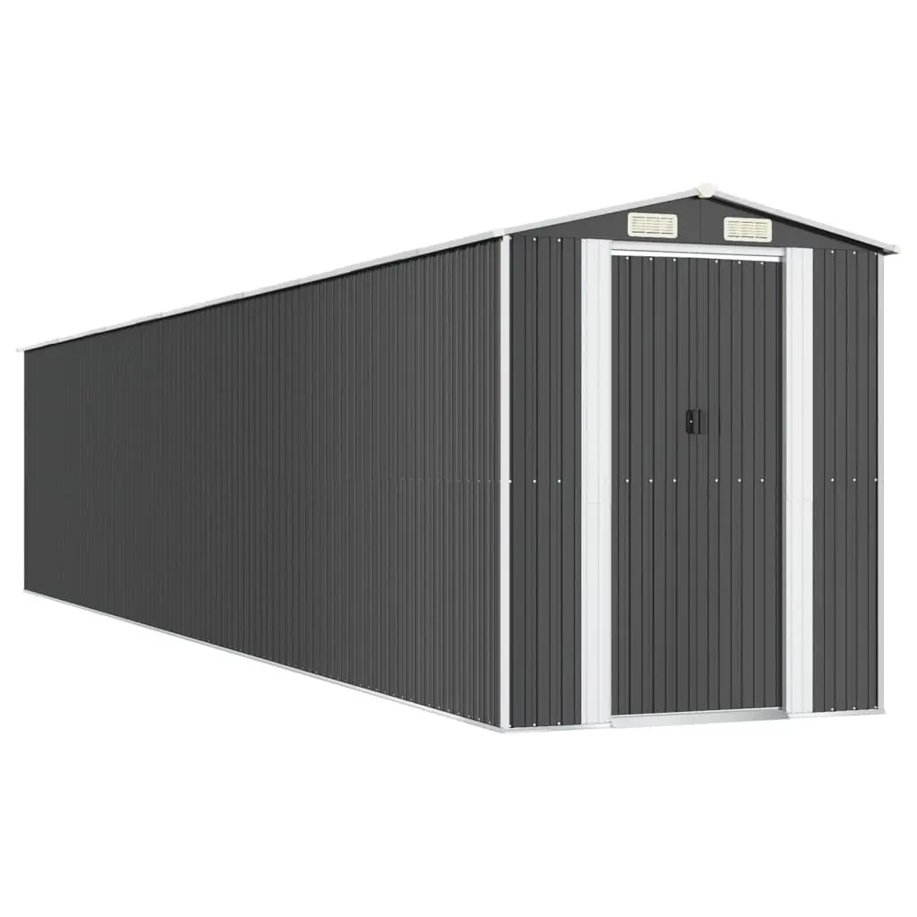 Garden Shed Anthracite Galvanised Steel 192x102x223cm Durable Construction Spacious Interior