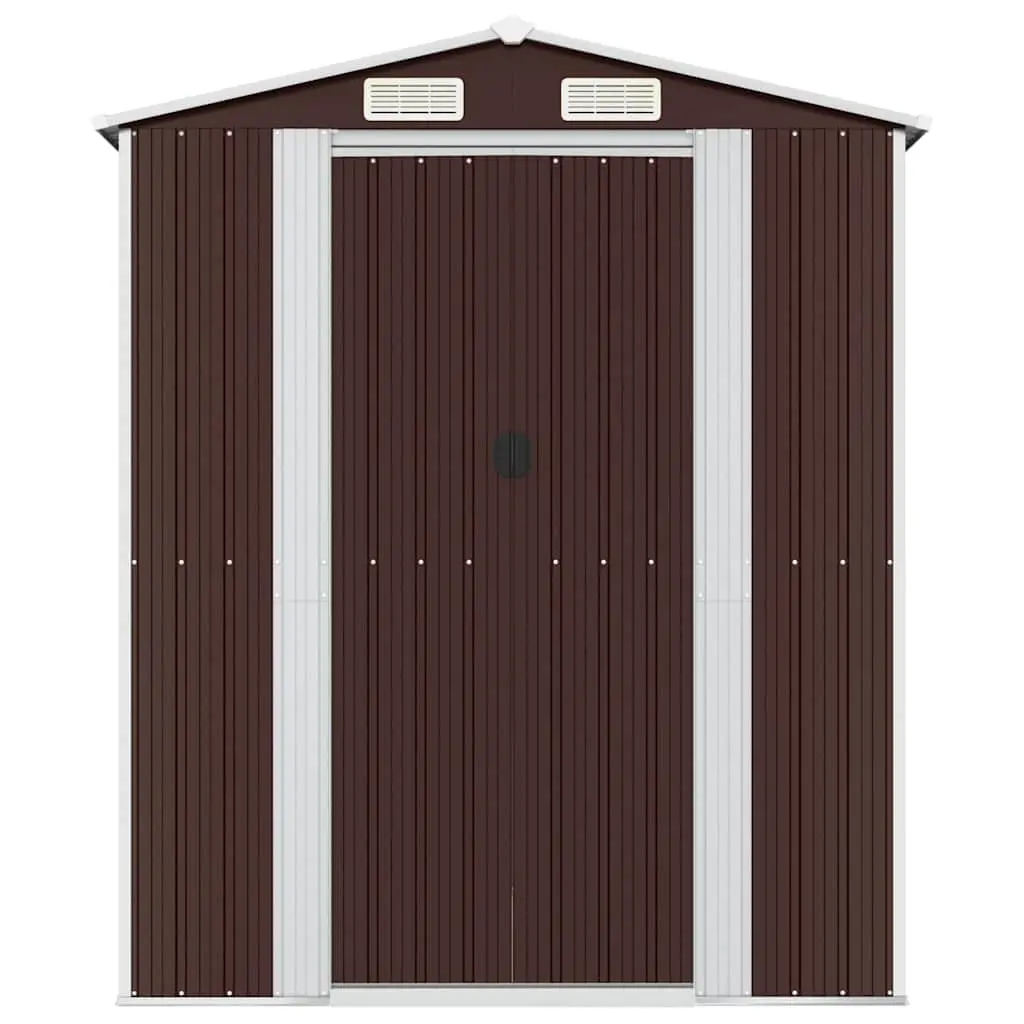 Garden Shed Dark Brown Galvanised Steel 192x440x223cm Spacious Outdoor Storage Tool House