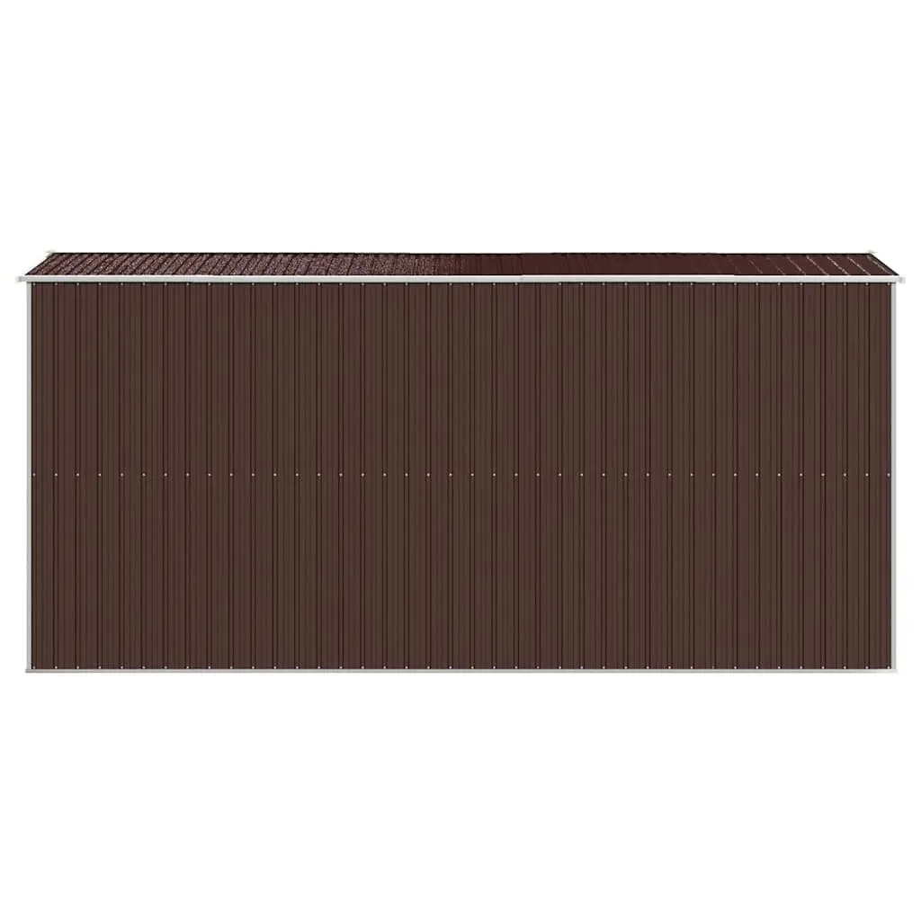 Garden Shed Dark Brown Galvanised Steel 192x440x223cm Spacious Outdoor Storage Tool House
