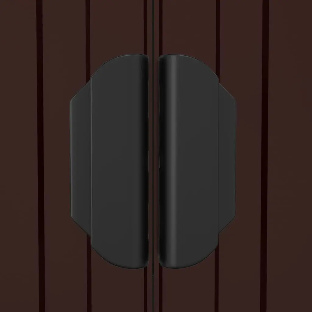 Galvanised Steel Garden Shed Dark Brown Outdoor Storage Tool House with Sliding Gate and Ventilation 192x523x223cm