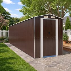 Compact and Robust Dark Brown Garden Storage Shed