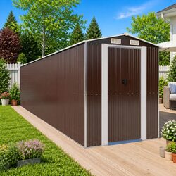 Compact and Effective Dark Brown Garden Shed