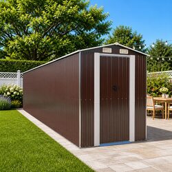 Compact and Sturdy Dark Brown Garden Shed