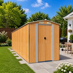 Compact and Efficient Light Brown Garden Shed
