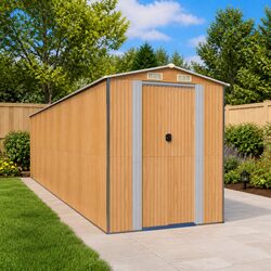 Compact Garden Shed with Ventilation in Light Brown