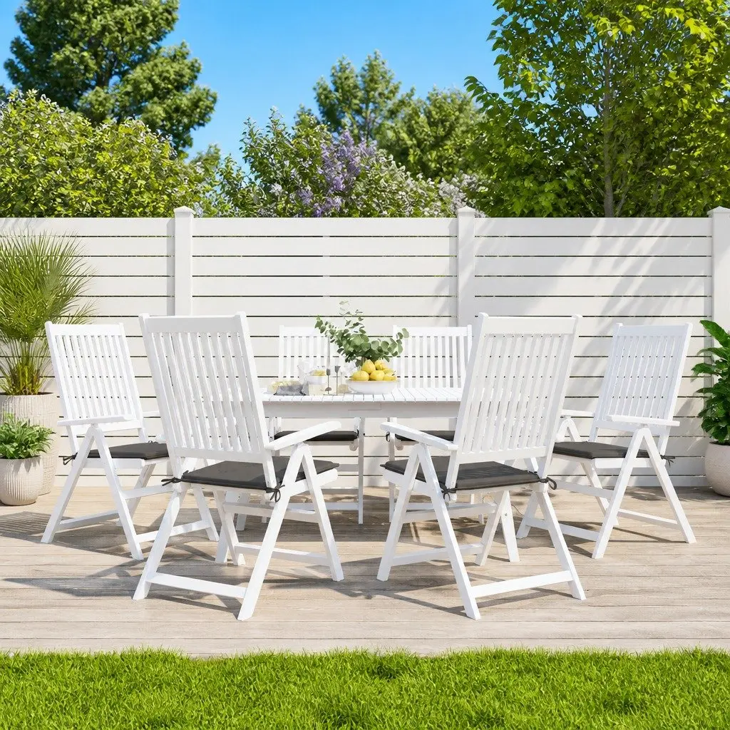 Garden Chair Cushions Anthracite 40 x 40 cm Water-Resistant Foam Fibre Filling 6 Piece