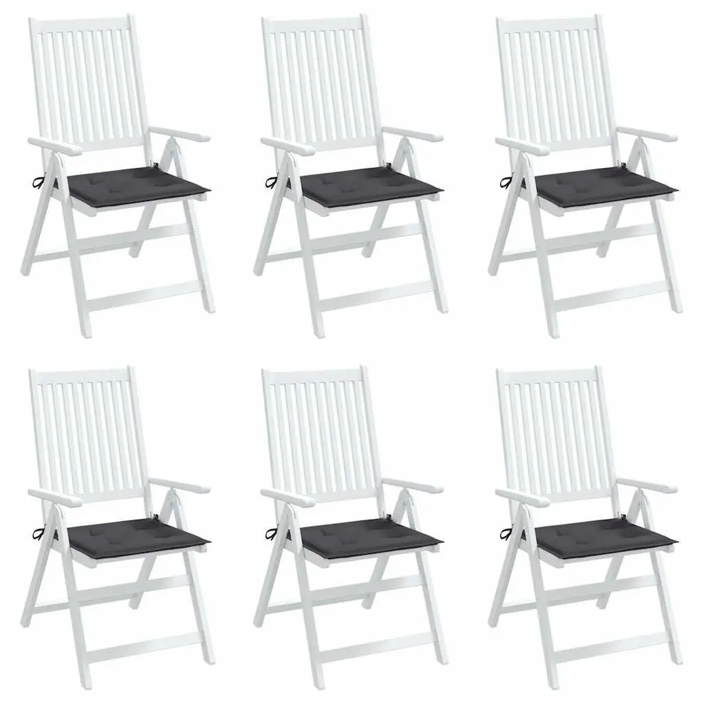 Garden Chair Cushions Anthracite 50 x 50 cm Foam Fibre Filling Non-Slip Ropes Set of 6