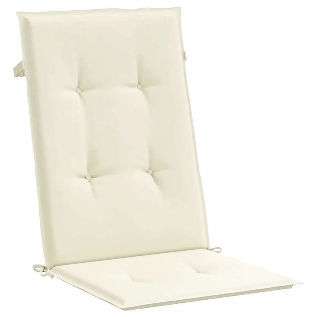 Highback Cushions Set 6 Pieces Cream 120x50x3cm Outdoor Patio Chair Pads Durable Water Resistant Foam Filling