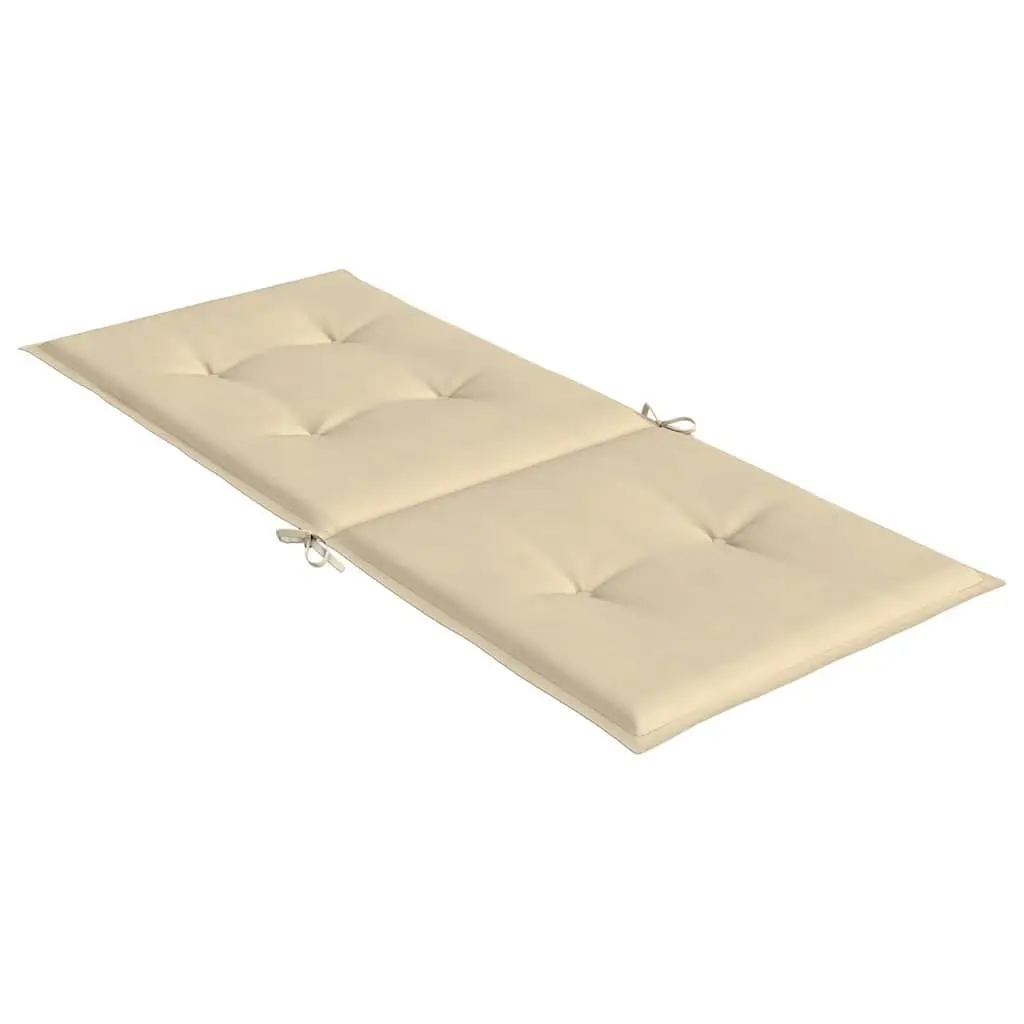 Highback Chair Cushions Beige 120 x 50 cm Durable Polyester 6 Piece Outdoor Patio Seat Pad Set