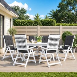 Highback Chair Cushions 6 pcs Black 120x50x3 cm Garden Outdoor Patio Seating Pad
