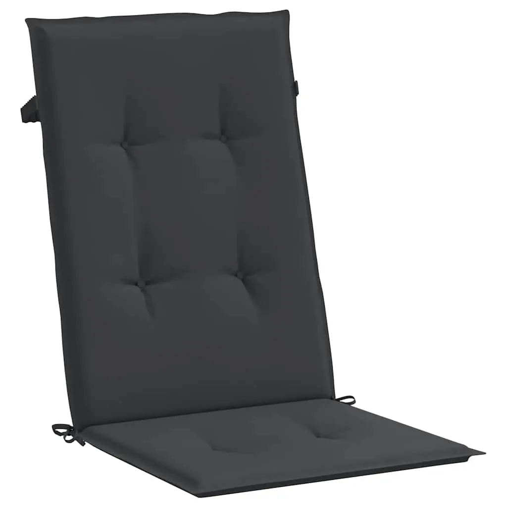 Highback Chair Cushions Black 120x50x3 cm 6 Piece Outdoor Indoor Seating Pad