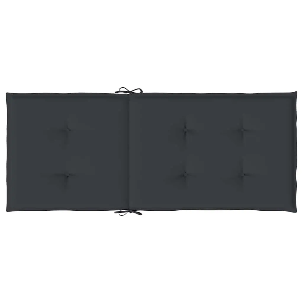 Highback Chair Cushions Black 120x50x3 cm 6 Piece Outdoor Indoor Seating Pad