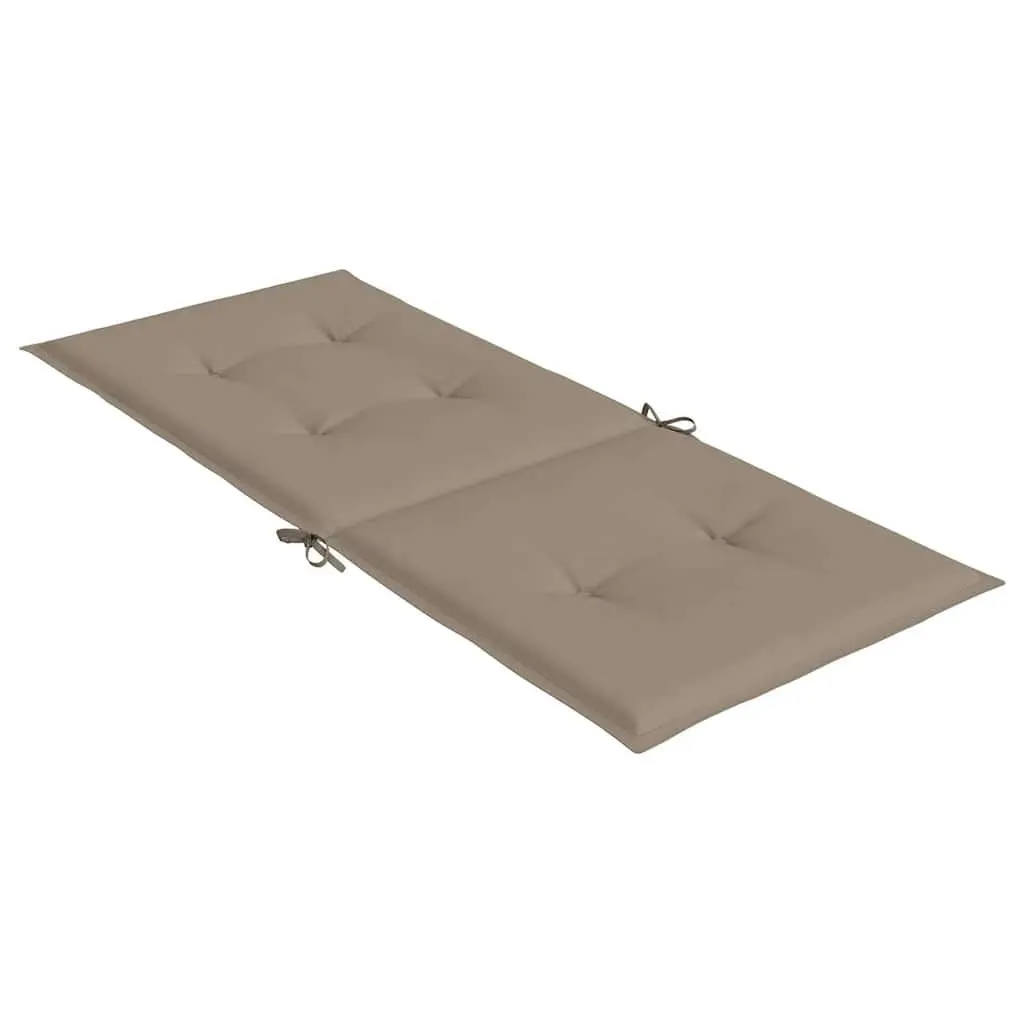 Highback Chair Cushions Taupe 120 x 50 x 3 cm Soft Foam Fill Water-Resistant 6 Piece