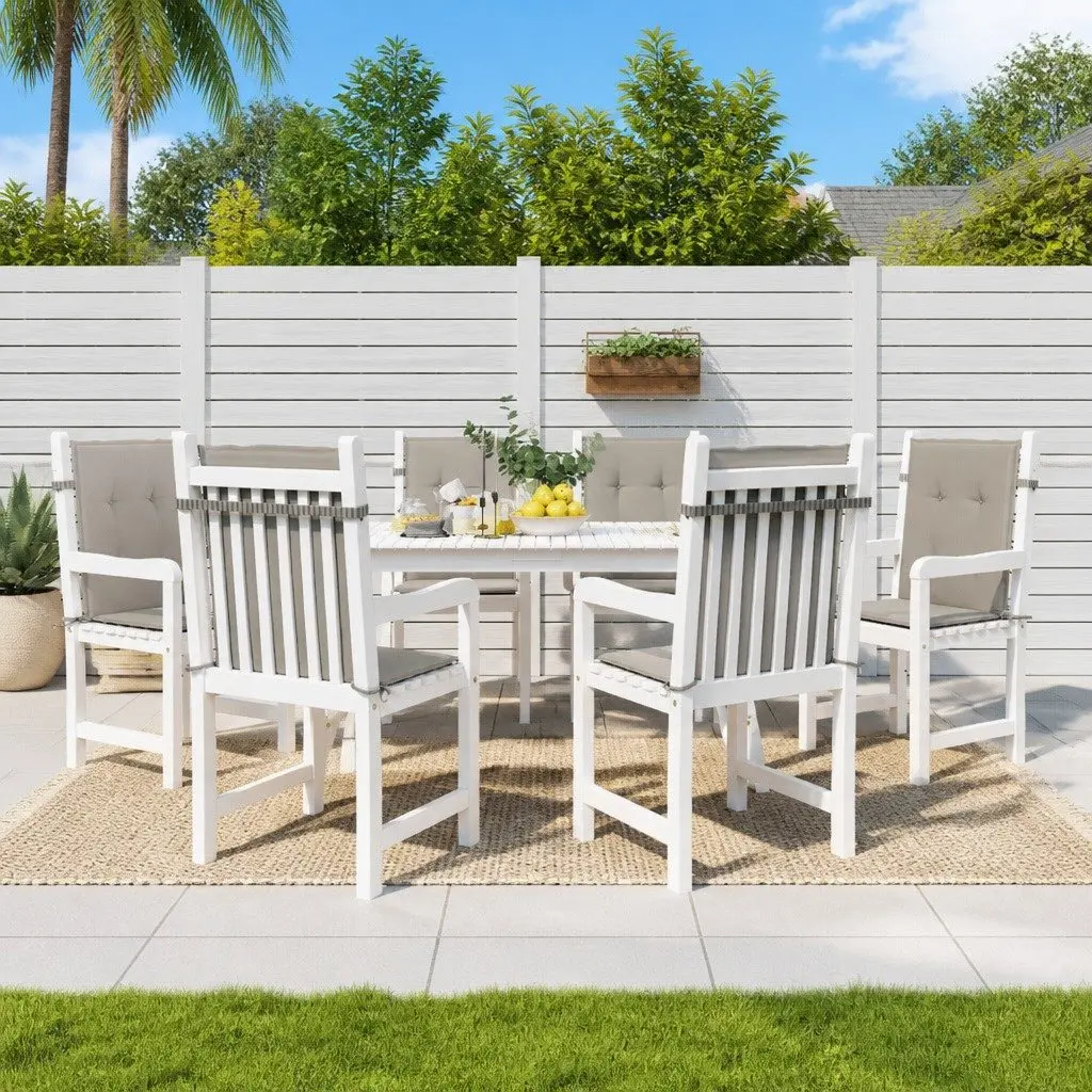 Garden Chair Cushion Grey 100 x 50 cm Outdoor Lowback Seat Pad Water-Resistant Foam Fibre