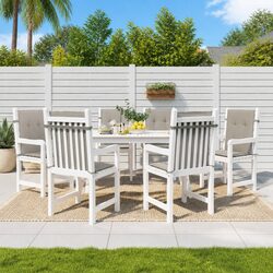 Garden Lowback Chair Cushions 6 pcs Grey Oxford Fabric Outdoor Patio Seat Pads