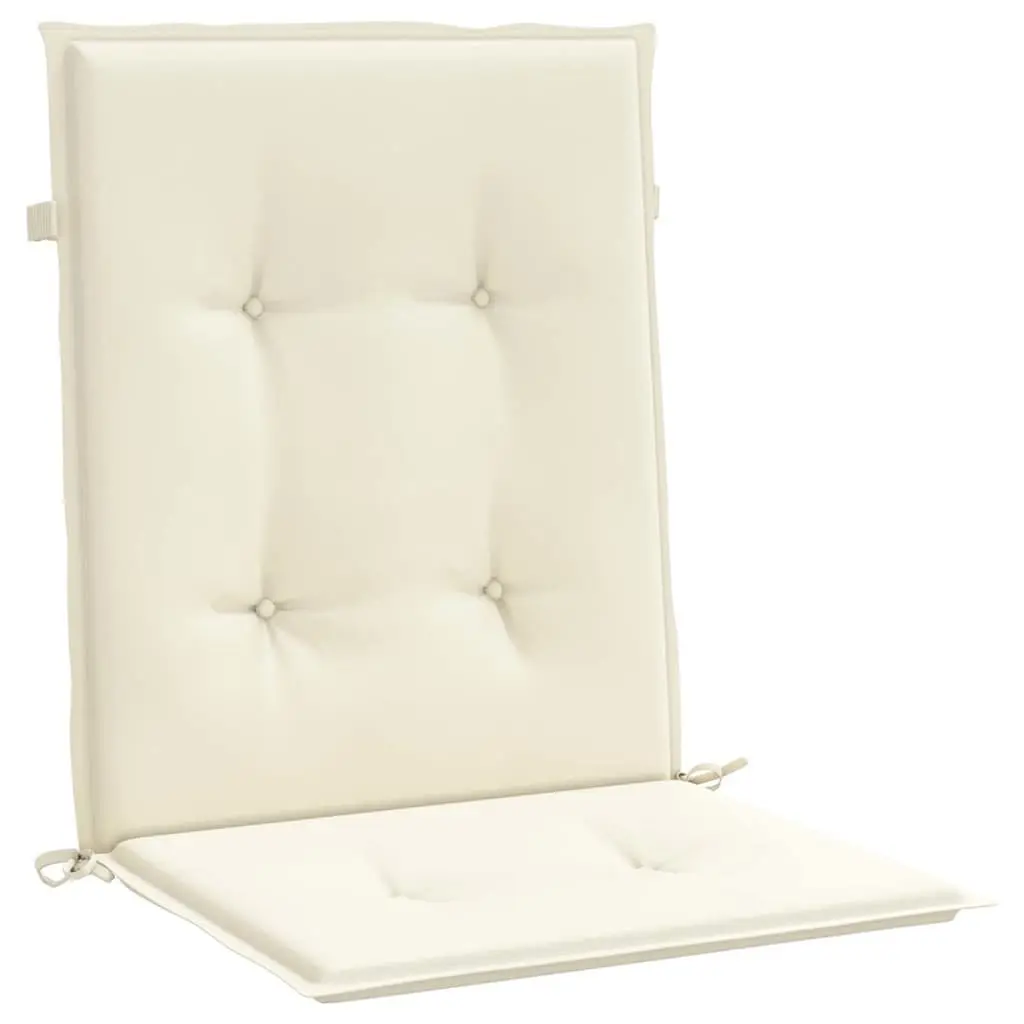 6 Piece Outdoor Cream Chair Cushions Lowback Oxford Fabric Foam Fibre Seat Pads for Garden Patio Furniture